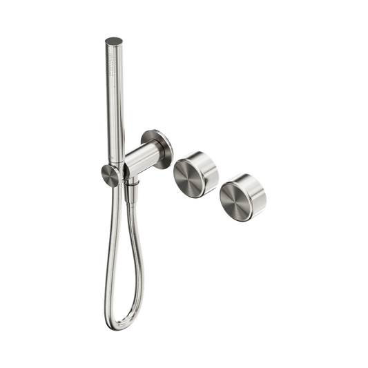 SERENITY PROGRESSIVE SHOWER SYSTEM WITH METAL HANDLE AND SLIM SHOWER BRUSHED NICKEL