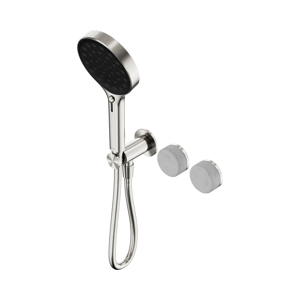 SERENITY PROGRESSIVE SHOWER SYSTEM WITH CARRARA HANDLE AND SERENITY HAND SHOWER BRUSHED NICKEL