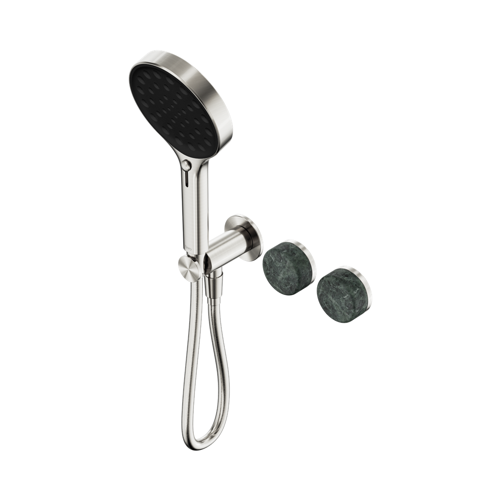 SERENITY PROGRESSIVE SHOWER SYSTEM WITH VERDE ALPI HANDLE AND SERENITY HAND SHOWER BRUSHED NICKEL