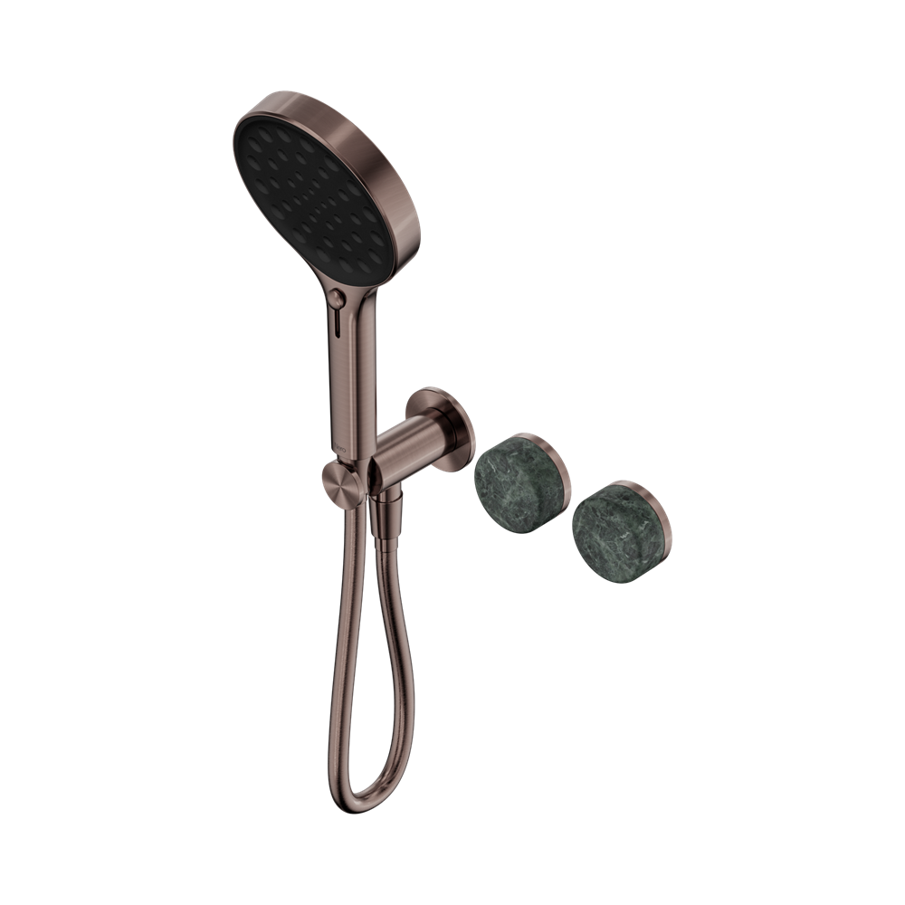 SERENITY PROGRESSIVE SHOWER SYSTEM WITH VERDE ALPI HANDLE AND SERENITY HAND SHOWER BRUSHED BRONZE