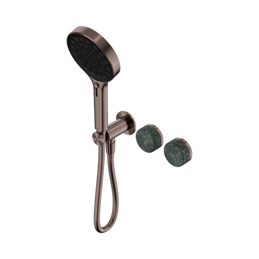 SERENITY PROGRESSIVE SHOWER SYSTEM WITH VERDE ALPI HANDLE AND SERENITY HAND SHOWER BRUSHED BRONZE