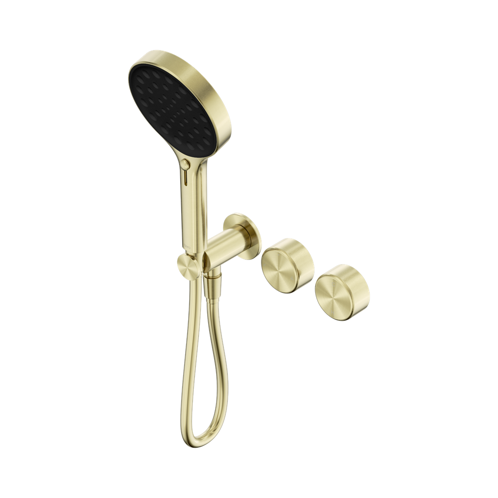 SERENITY PROGRESSIVE SHOWER SYSTEM WITH METAL HANDLE AND SERENITY HAND SHOWER BRUSHED GOLD