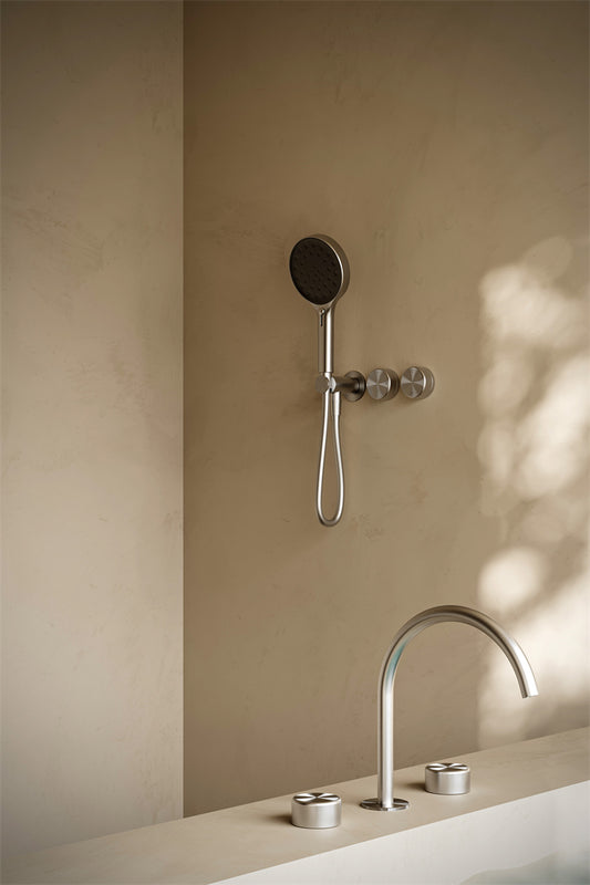 SERENITY BATH/KITCHEN SET ARC SPOUT WITH METAL HANDLE BRUSHED NICKEL