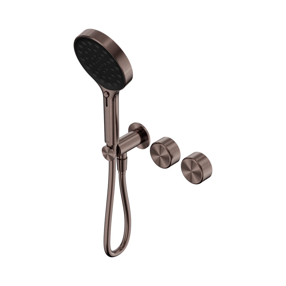 SERENITY PROGRESSIVE SHOWER SYSTEM WITH METAL HANDLE AND SERENITY HAND SHOWER BRUSHED BRONZE
