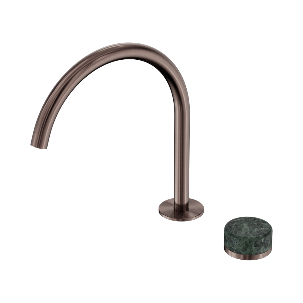 SERENITY PROGRESSIVE BATH/KITCHEN MIXER ARC SPOUT WITH VERDE ALPI HANDLE BRUSHED BRONZE