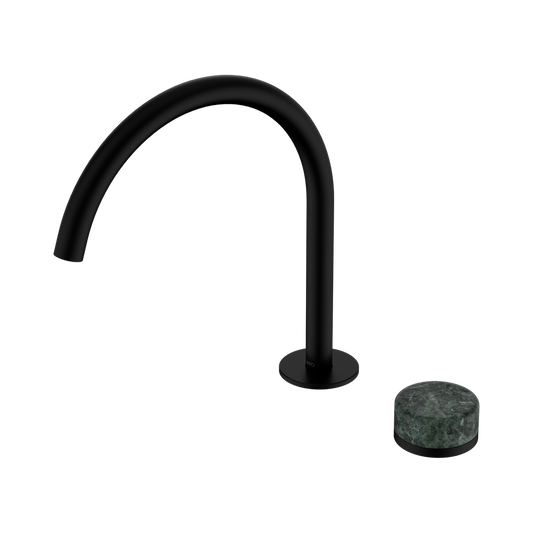 SERENITY PROGRESSIVE BATH/KITCHEN MIXER ARC SPOUT WITH VERDE ALPI HANDLE MATTE BLACK