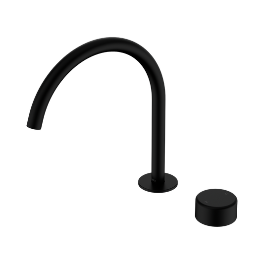 SERENITY PROGRESSIVE BATH/KITCHEN MIXER ARC SPOUT WITH METAL HANDLE MATTE BLACK