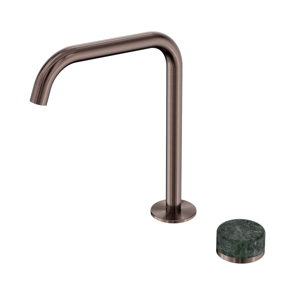 SERENITY PROGRESSIVE BATH/KITCHEN MIXER EDGE SPOUT WITH VERDE ALPI HANDLE BRUSHED BRONZE
