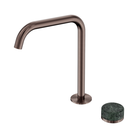 SERENITY PROGRESSIVE BATH/KITCHEN MIXER EDGE SPOUT WITH VERDE ALPI HANDLE BRUSHED BRONZE