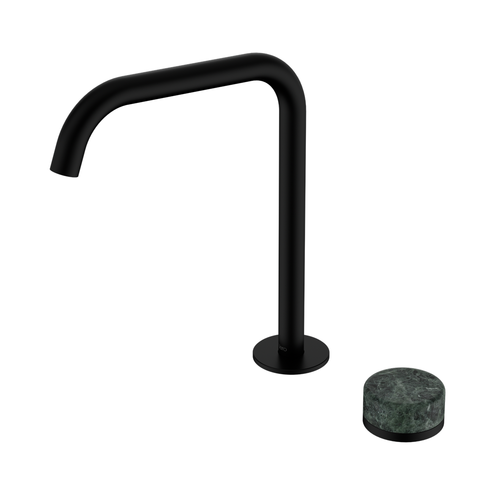 SERENITY PROGRESSIVE BATH/KITCHEN MIXER EDGE SPOUT WITH VERDE ALPI HANDLE MATTE BLACK