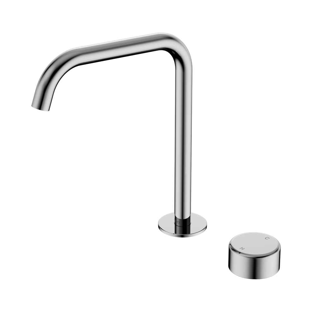 SERENITY PROGRESSIVE BATH/KITCHEN MIXER EDGE SPOUT WITH METAL HANDLE CHROME