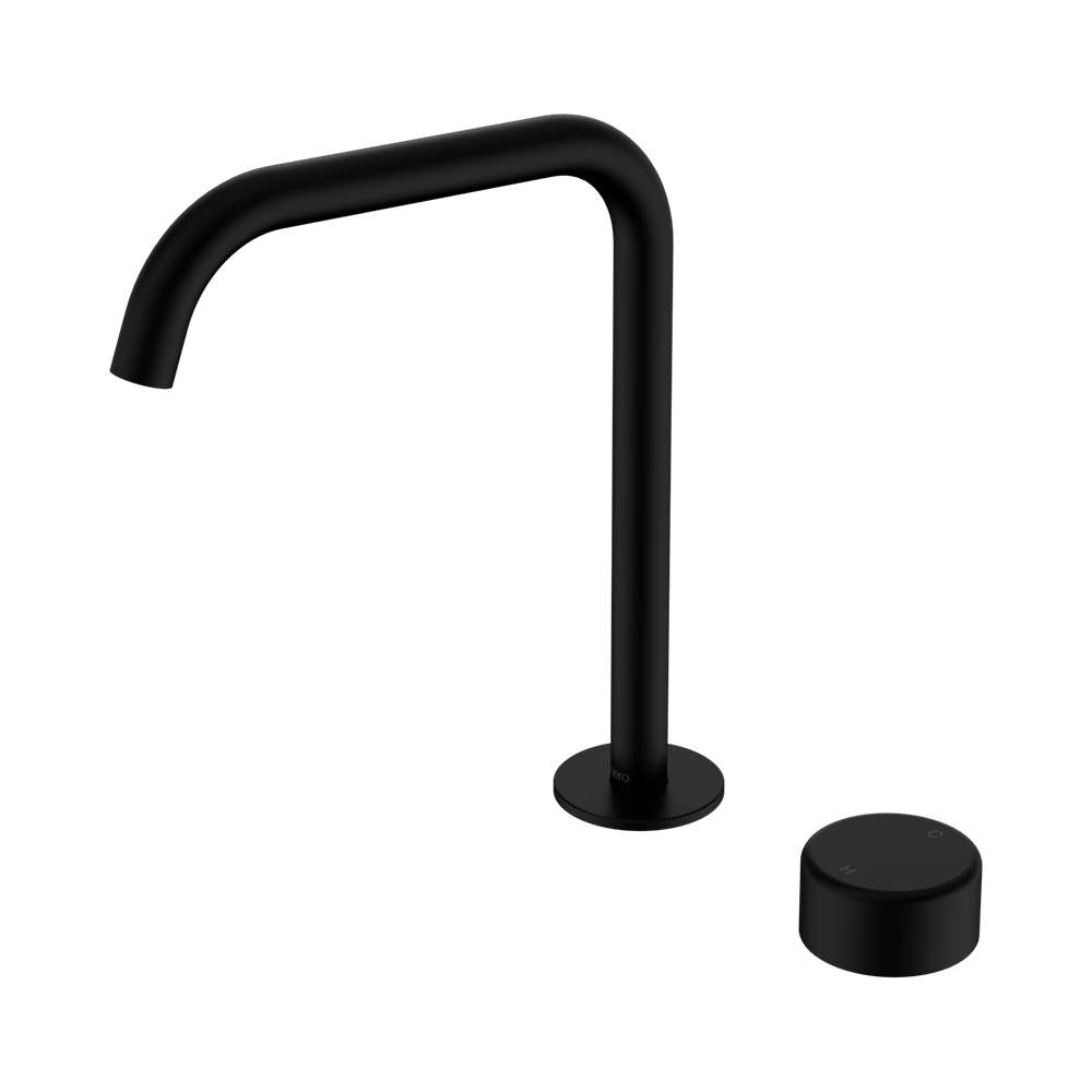 SERENITY PROGRESSIVE BATH/KITCHEN MIXER EDGE SPOUT WITH METAL HANDLE MATTE BLACK