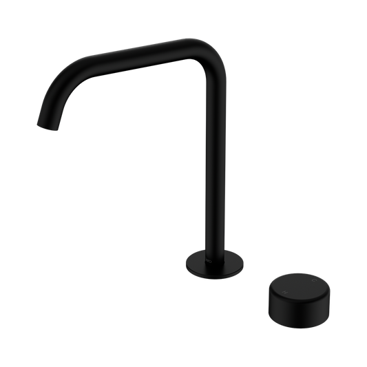 SERENITY PROGRESSIVE BATH/KITCHEN MIXER EDGE SPOUT WITH METAL HANDLE MATTE BLACK