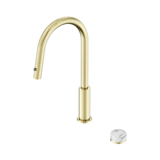 SERENITY PROGRESSIVE PULL OUT KITCHEN SET WITH ARABESCATO CORCHIA HANDLE BRUSHED GOLD