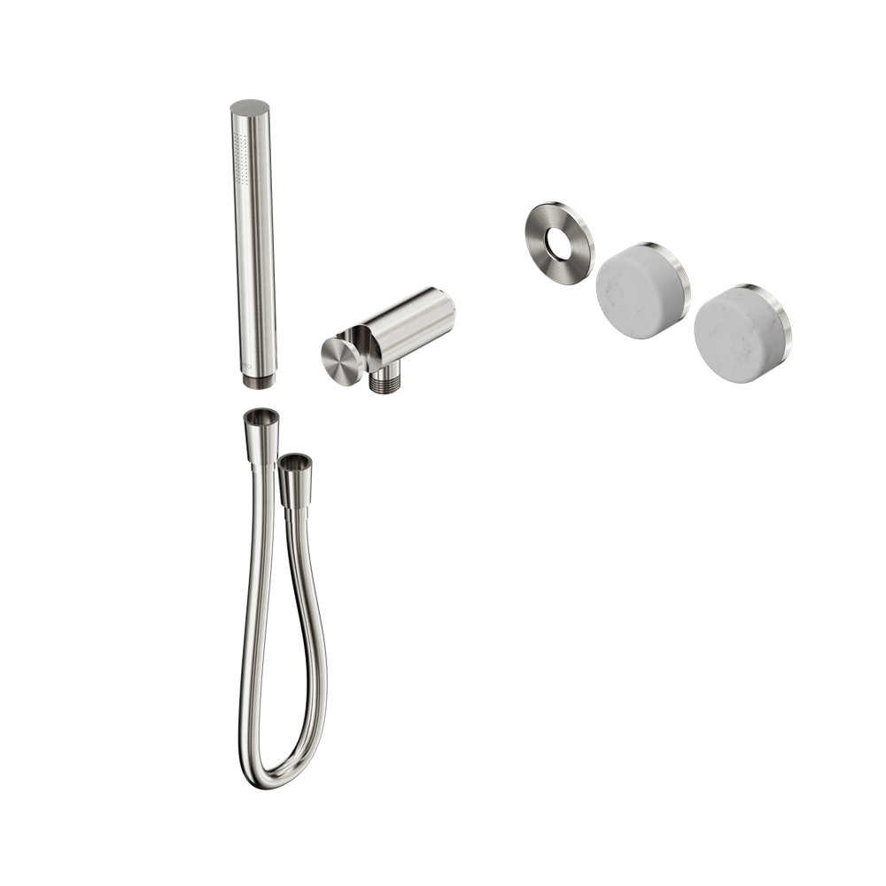 SERENITY PROGRESSIVE SHOWER SYSTEM WITH CARRARA HANDLE AND SLIM SHOWER TRIM KIT ONLY BRUSHED NICKEL