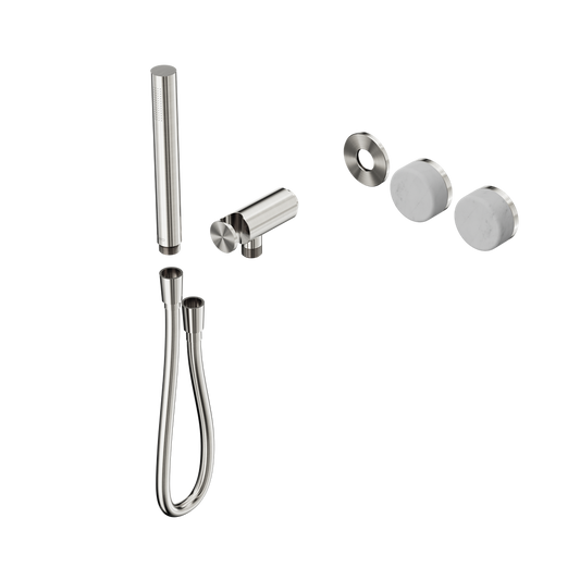 SERENITY PROGRESSIVE SHOWER SYSTEM WITH CARRARA HANDLE AND SLIM SHOWER TRIM KIT ONLY BRUSHED NICKEL