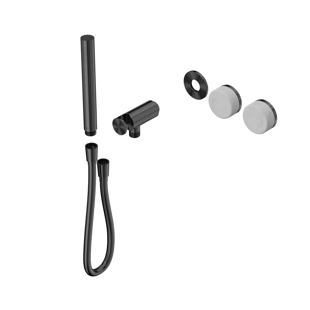 SERENITY PROGRESSIVE SHOWER SYSTEM WITH CARRARA HANDLE AND SLIM SHOWER TRIM KIT ONLY GUN METAL