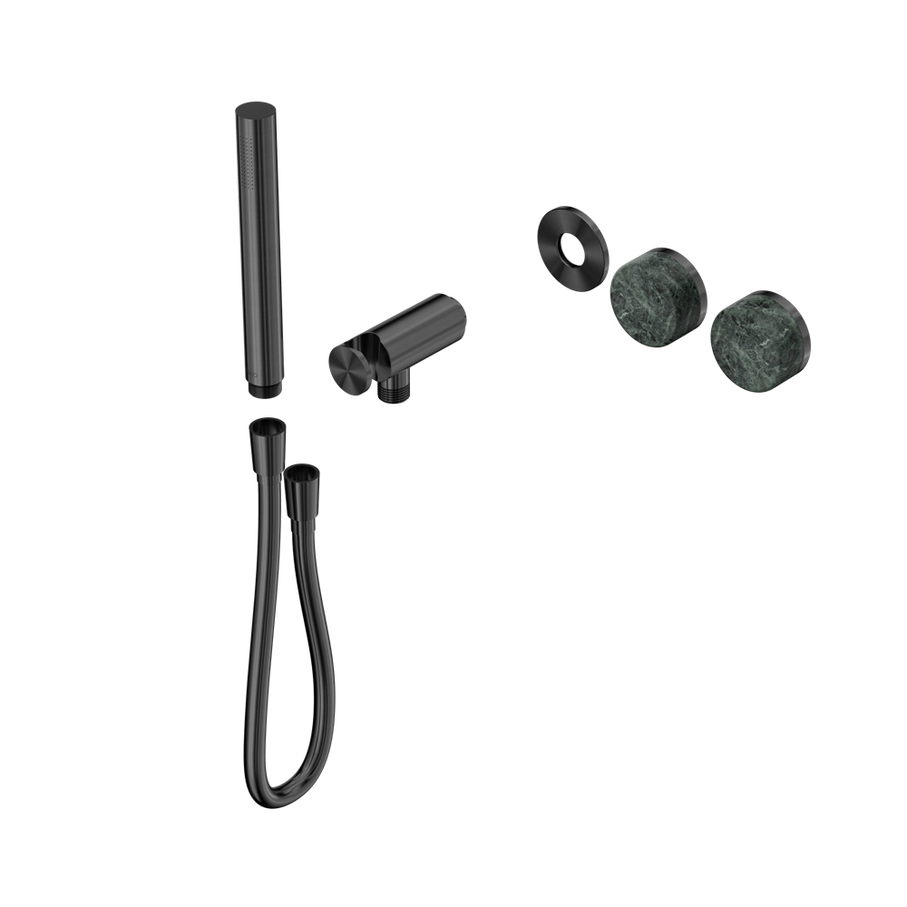 SERENITY PROGRESSIVE SHOWER SYSTEM WITH VERDE ALPI HANDLE AND SLIM SHOWER TRIM KIT ONLY GUN METAL