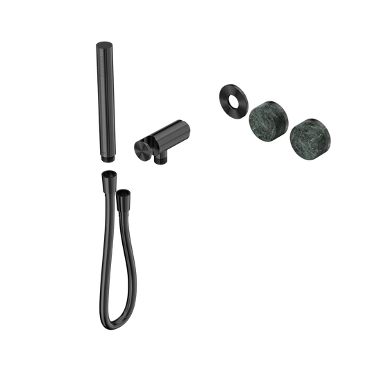 SERENITY PROGRESSIVE SHOWER SYSTEM WITH VERDE ALPI HANDLE AND SLIM SHOWER TRIM KIT ONLY GUN METAL