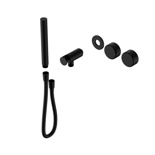 SERENITY PROGRESSIVE SHOWER SYSTEM WITH METAL HANDLE AND SLIM SHOWER TRIM KIT ONLY MATTE BLACK