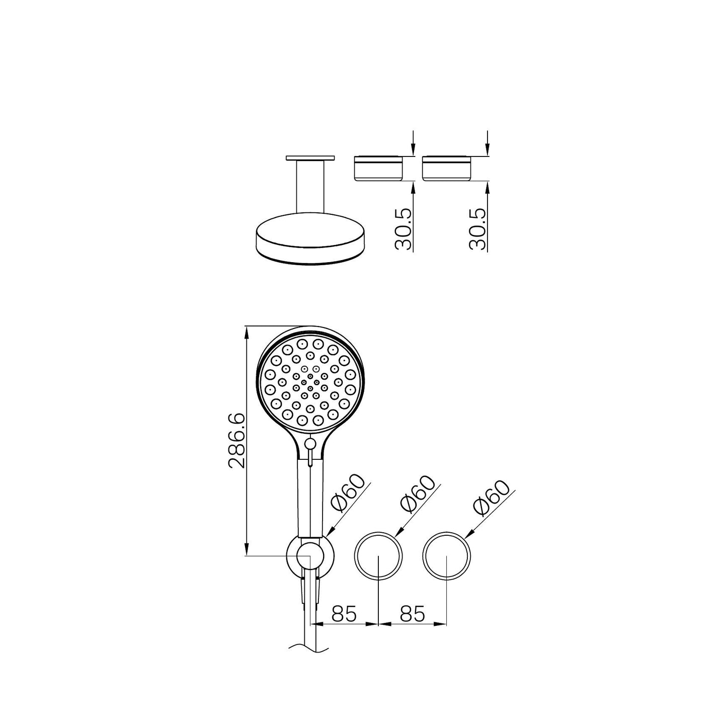 SERENITY PROGRESSIVE SHOWER SYSTEM WITH CARRARA HANDLE AND SERENITY HAND SHOWER TRIM KIT ONLY GUN METAL