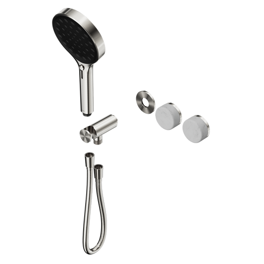 SERENITY PROGRESSIVE SHOWER SYSTEM WITH CARRARA HANDLE AND SERENITY HAND SHOWER TRIM KIT ONLY BRUSHED NICKEL