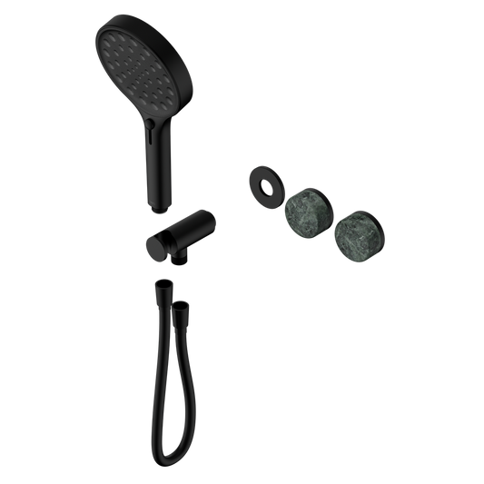 SERENITY PROGRESSIVE SHOWER SYSTEM WITH VERDE ALPI HANDLE AND SERENITY HAND SHOWER TRIM KIT ONLY MATTE BLACK