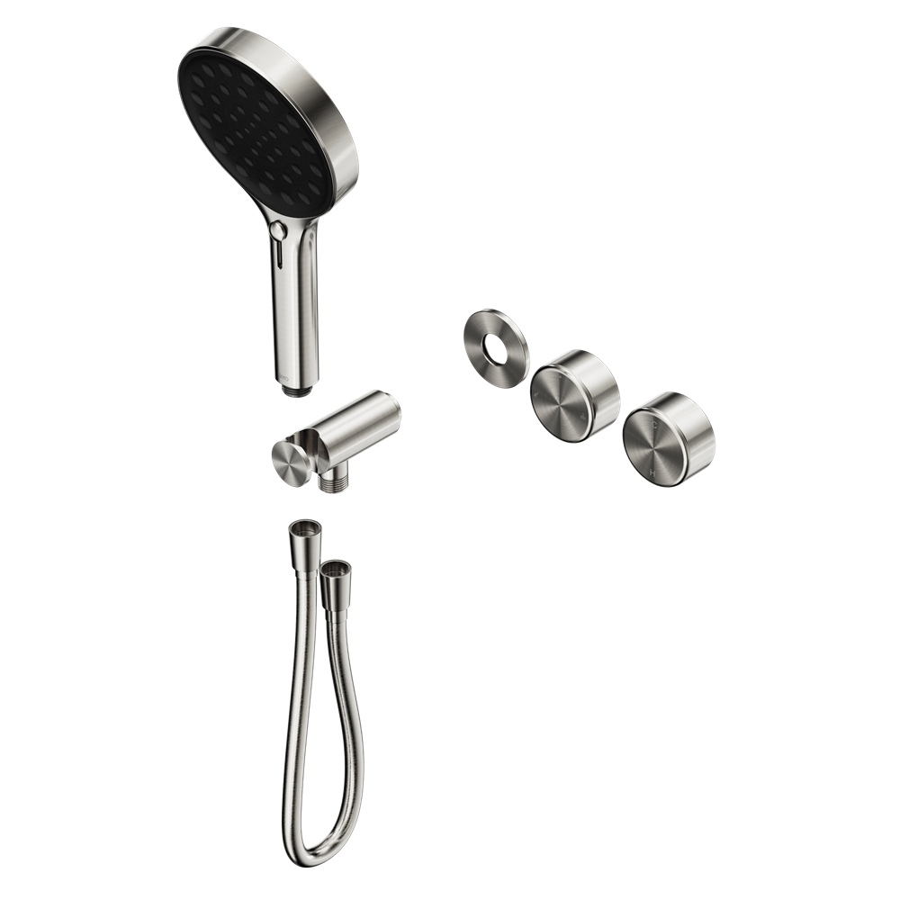 SERENITY PROGRESSIVE SHOWER SYSTEM WITH METAL HANDLE AND SERENITY HAND SHOWER TRIM KIT ONLY BRUSHED NICKEL