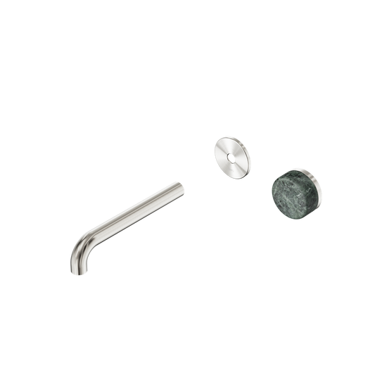 SERENITY PROGRESSIVE WALL BASIN MIXER 160/185/220MM SPOUT WITH VERDE ALPI HANDLE TRIM KIT ONLY BRUSHED NICKEL