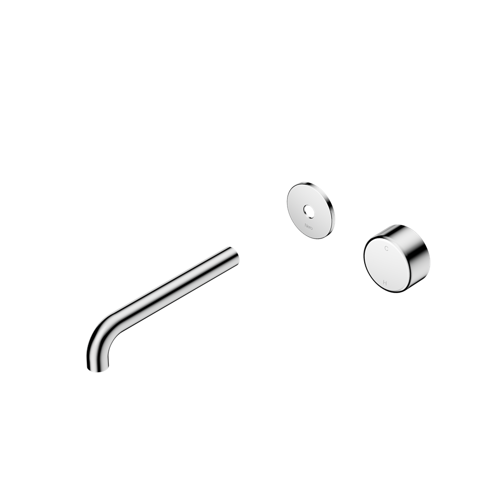SERENITY PROGRESSIVE WALL BASIN MIXER 160/185/220MM SPOUT WITH METAL HANDLE TRIM KIT ONLY CHROME