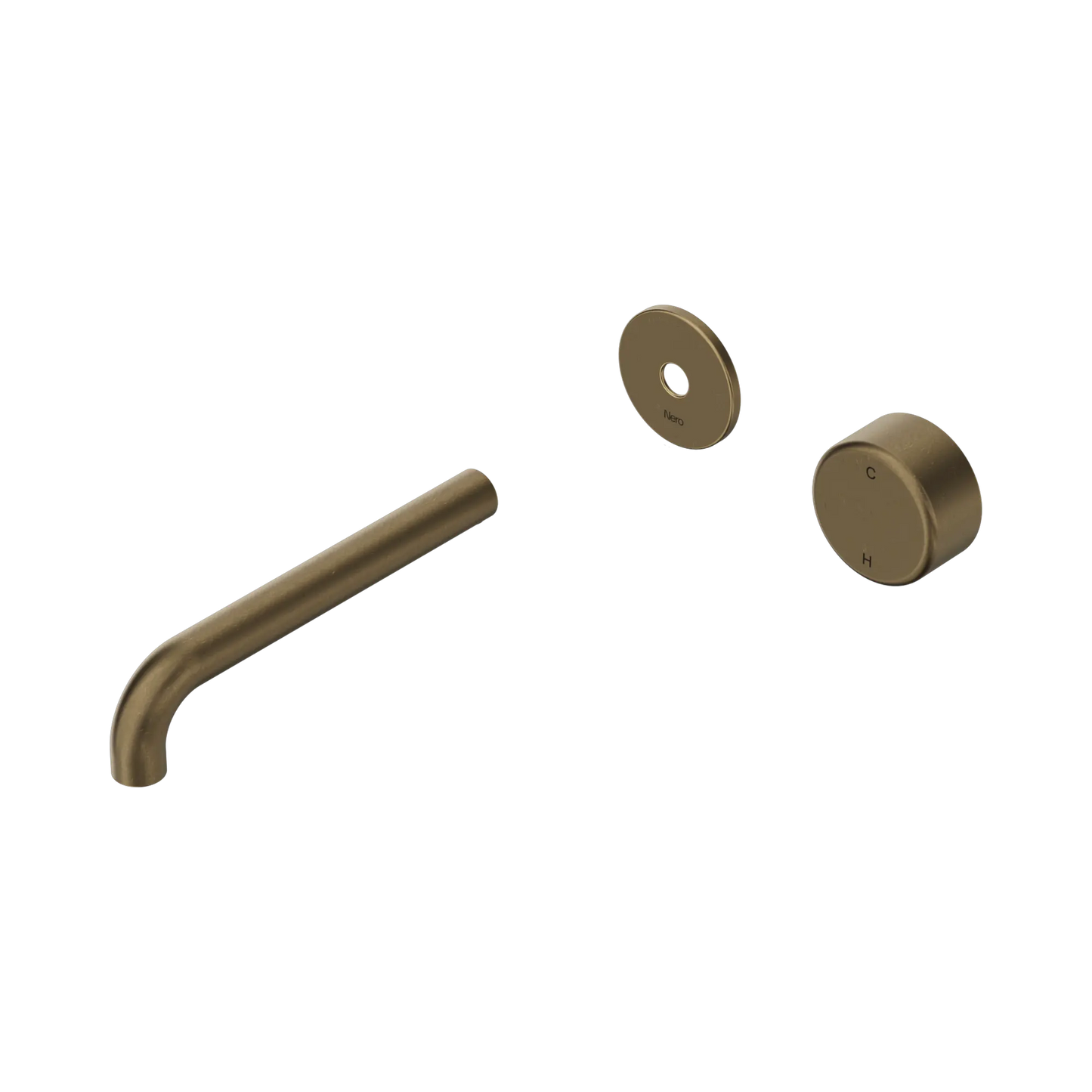 Serenity Progressive Wall Basin Mixer 185/220mm Spout With Metal Handle Trim Kit Only Tumbled Antique Brass
