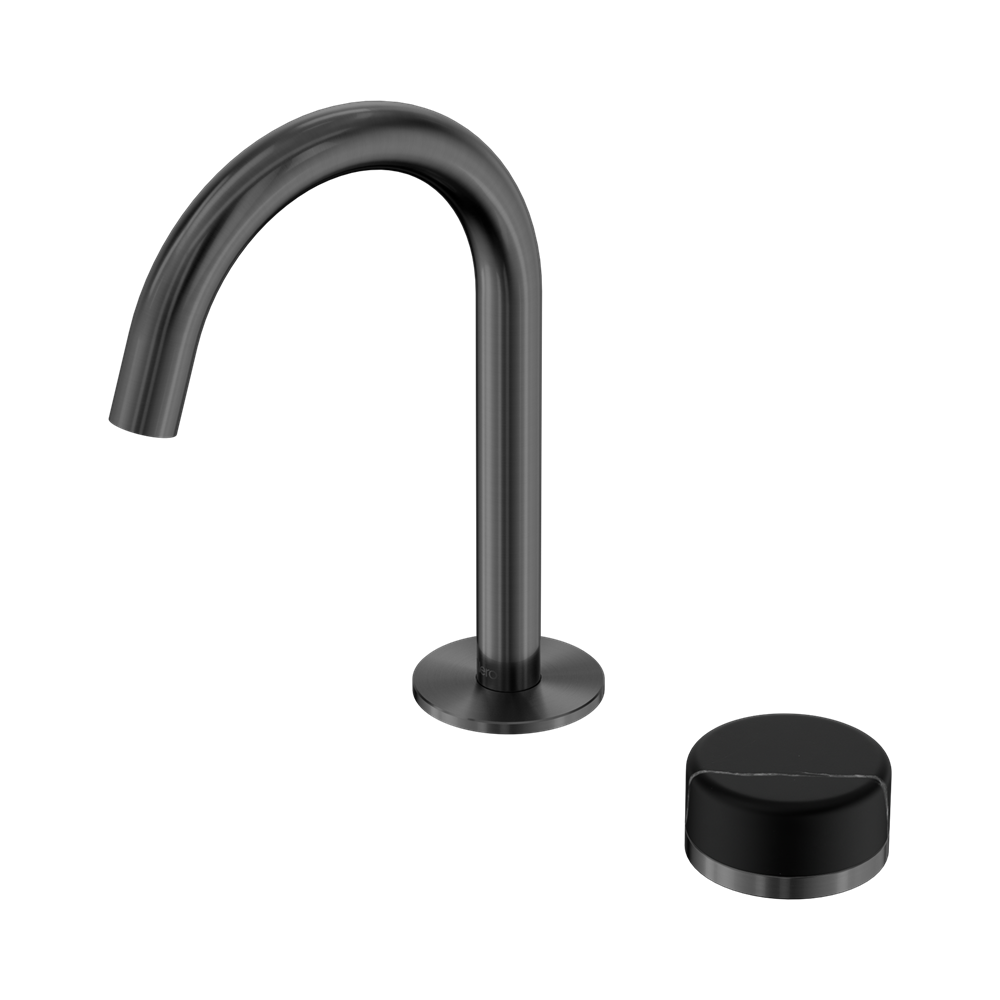 SERENITY PROGRESSIVE BASIN MIXER ARC SPOUT WITH MARQUINA GUN METAL