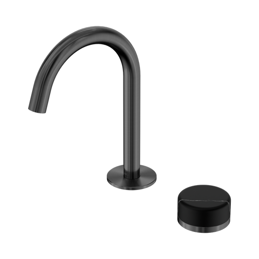 SERENITY PROGRESSIVE BASIN MIXER ARC SPOUT WITH MARQUINA GUN METAL