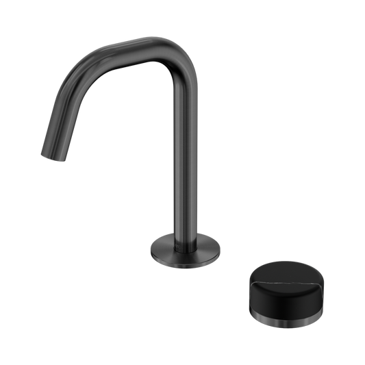 SERENITY PROGRESSIVE BASIN MIXER EDGE SPOUT WITH MARQUINA GUN METAL