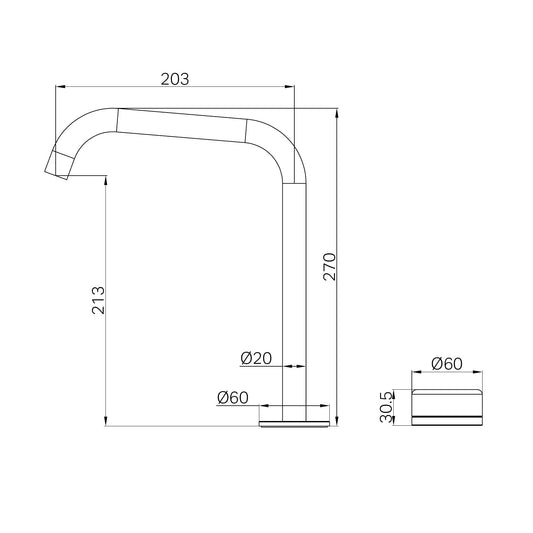 SERENITY PROGRESSIVE BATH/KITCHEN MIXER EDGE SPOUT WITH MARQUINA MATTE BLACK