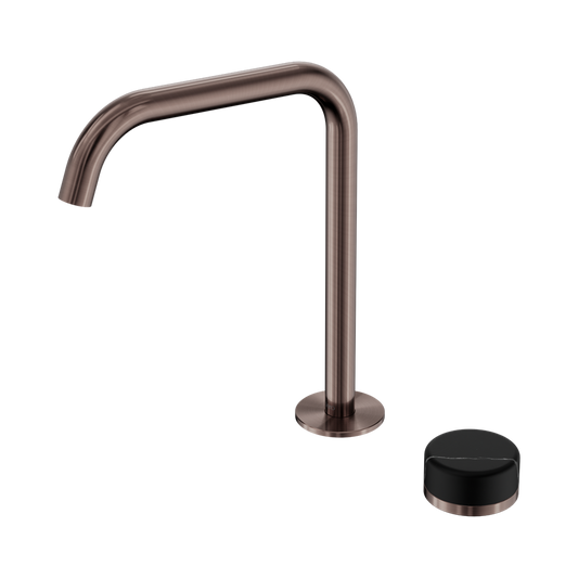 SERENITY PROGRESSIVE BATH/KITCHEN MIXER EDGE SPOUT WITH MARQUINA BRUSHED BRONZE