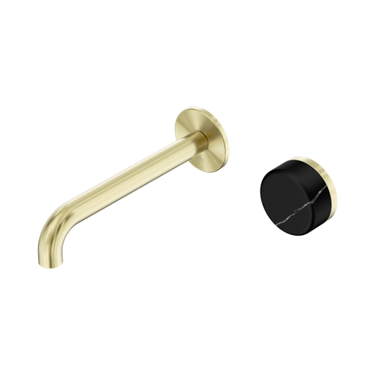 SERENITY PROGRESSIVE WALL BASIN MIXER 160/185/220MM SPOUT WITH MARQUINA BRUSHED GOLD