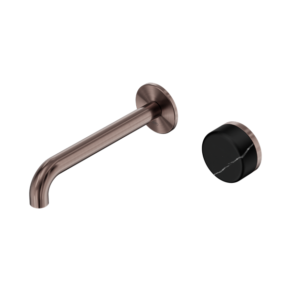 SERENITY PROGRESSIVE WALL BASIN MIXER 160/185/220MM SPOUT WITH MARQUINA BRUSHED BRONZE