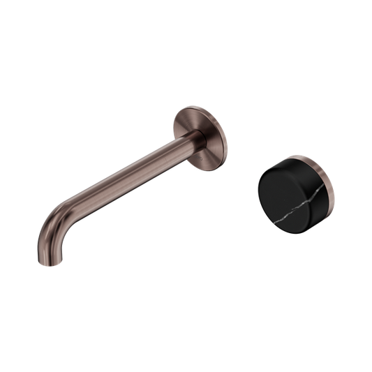 SERENITY PROGRESSIVE WALL BASIN MIXER 160/185/220MM SPOUT WITH MARQUINA BRUSHED BRONZE