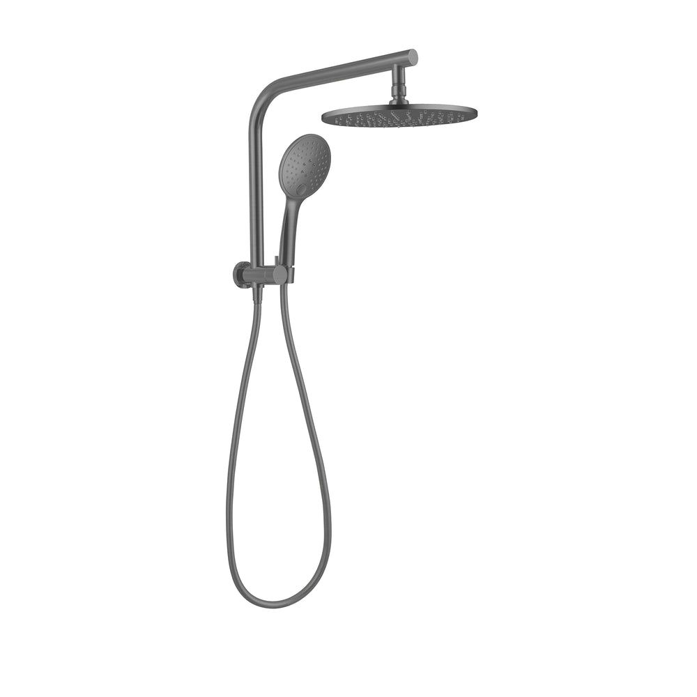 MECCA 2 IN 1 TWIN SHOWER GUN METAL GREY