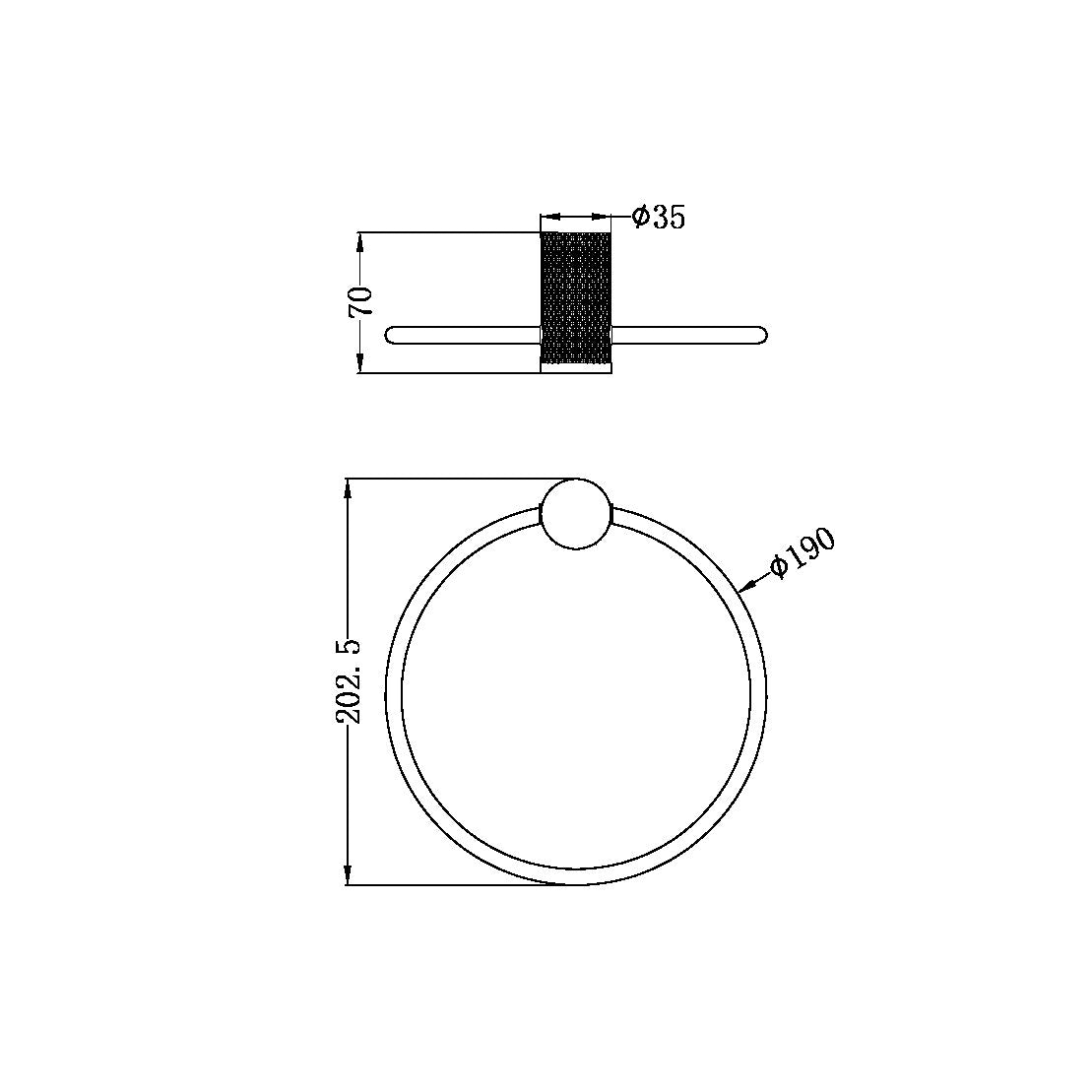 OPAL TOWEL RING BRUSHED BRONZE