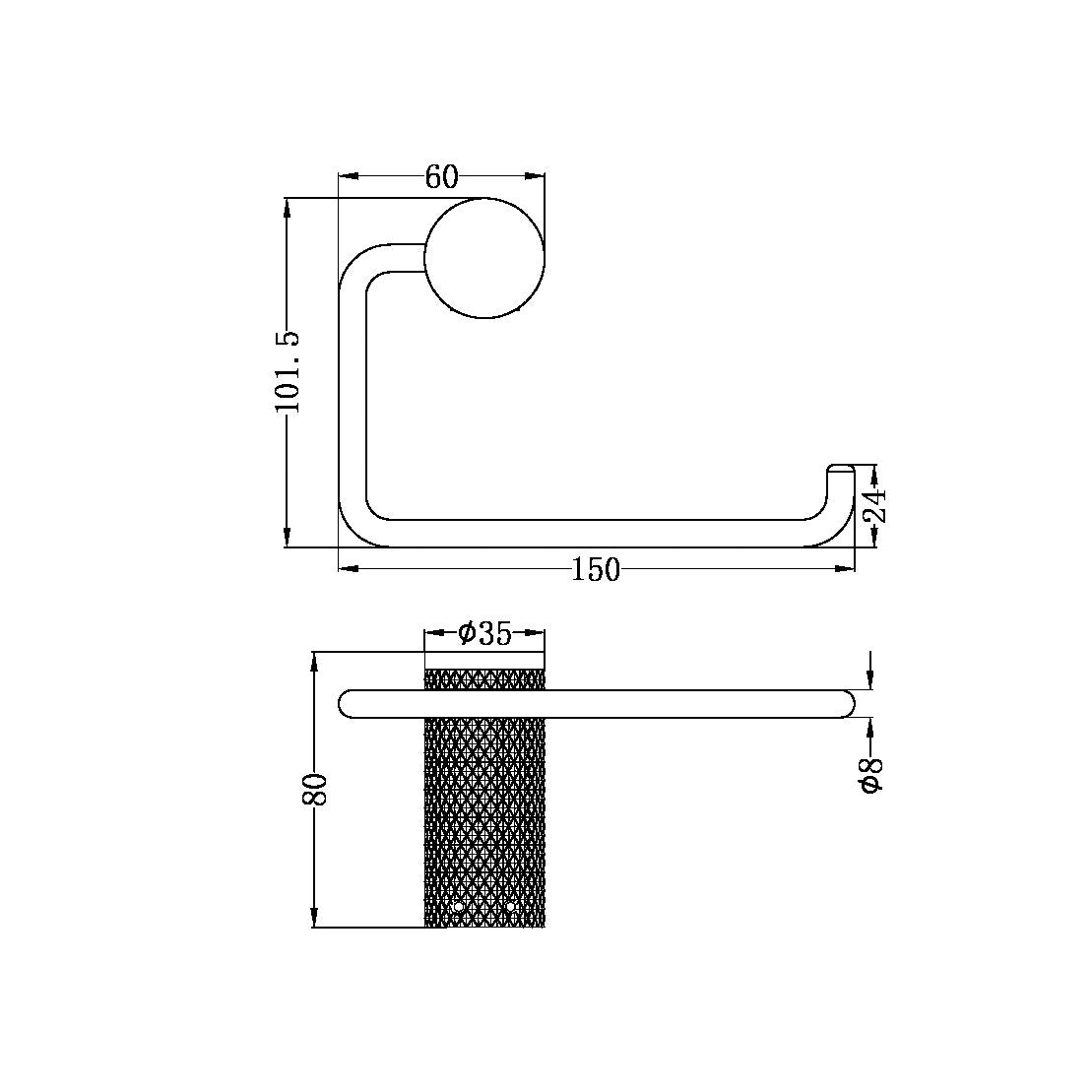 OPAL TOILET ROLL HOLDER GRAPHITE