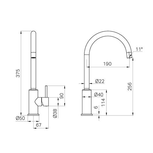 DOLCE II SINK MIXER GUN METAL