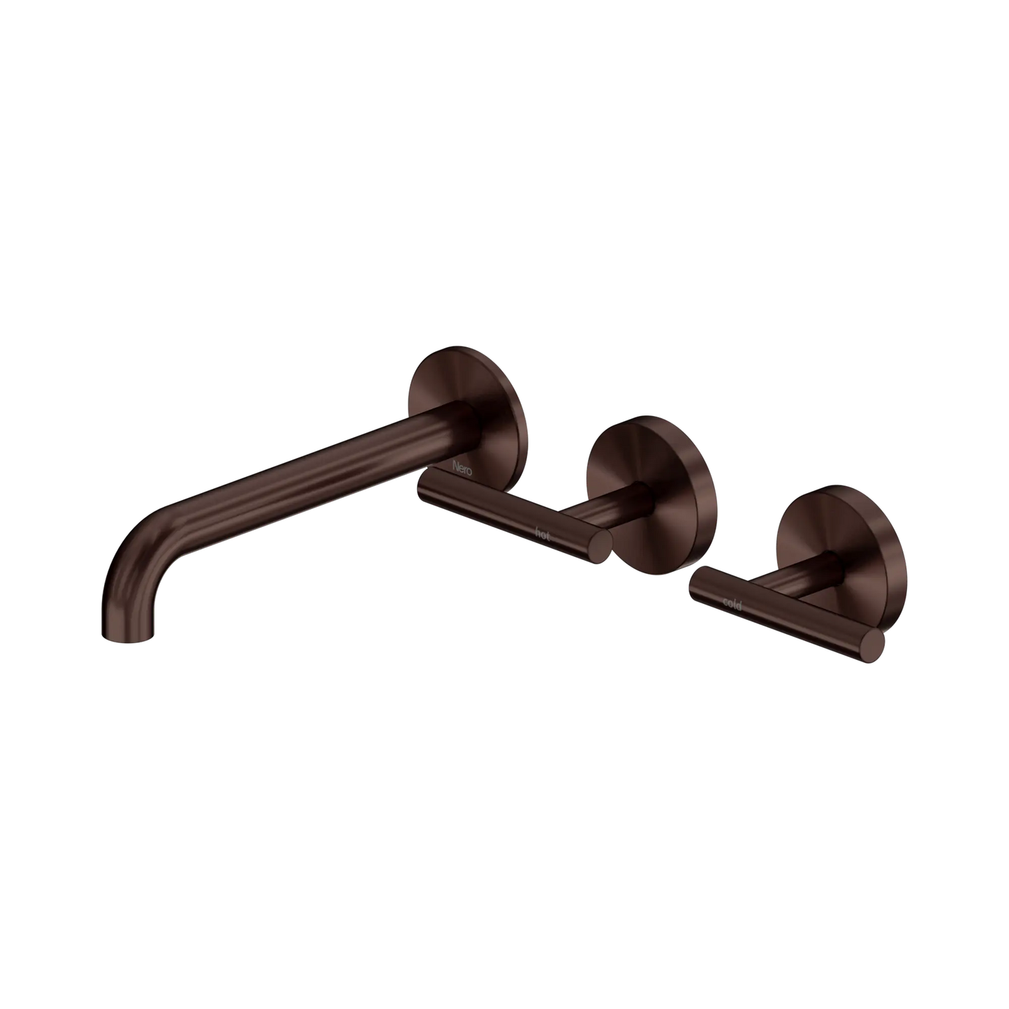 Mecca Lever Wall Basin/Bath Set 185/220mm Offset Spout Rome Bronze