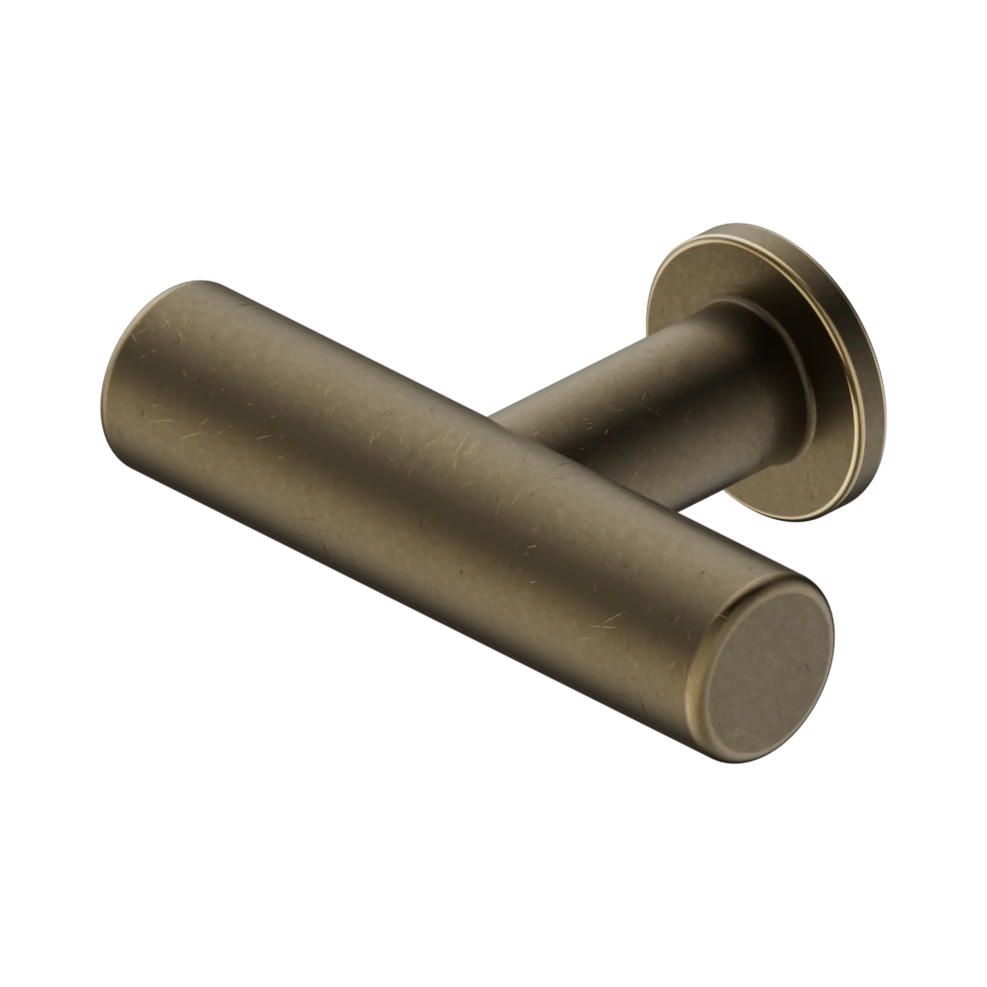 Mecca T-Pull Handle Tumbled Antique Brass