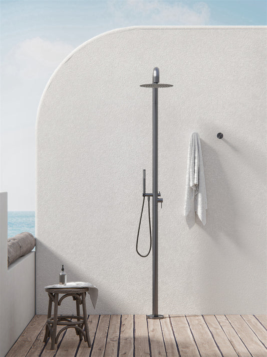ZEN SS316L OUTDOOR FREESTANDING SHOWER COLUMN GRAPHITE (NR162205AGR) GRAPHITE