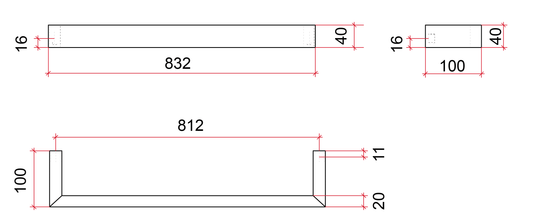 DSS8 Square Single Bar Polished Heated Towel Rail