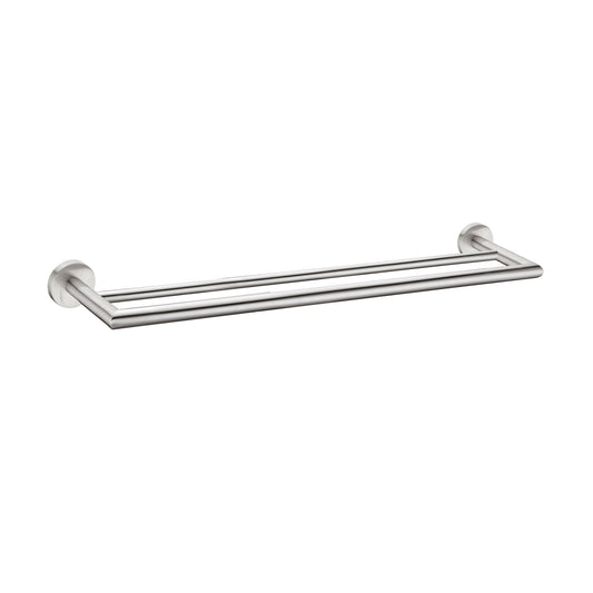 DOLCE DOUBLE TOWEL RAIL 700MM BRUSHED NICKEL