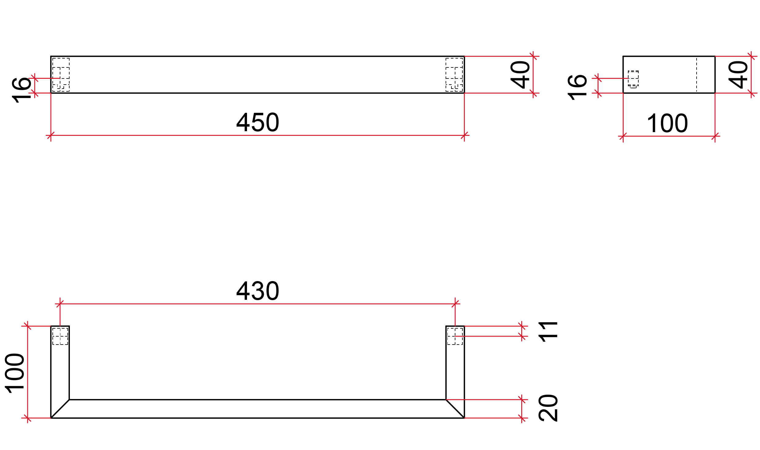 DSS4 Square Single Bar Polished Heated Towel Rail