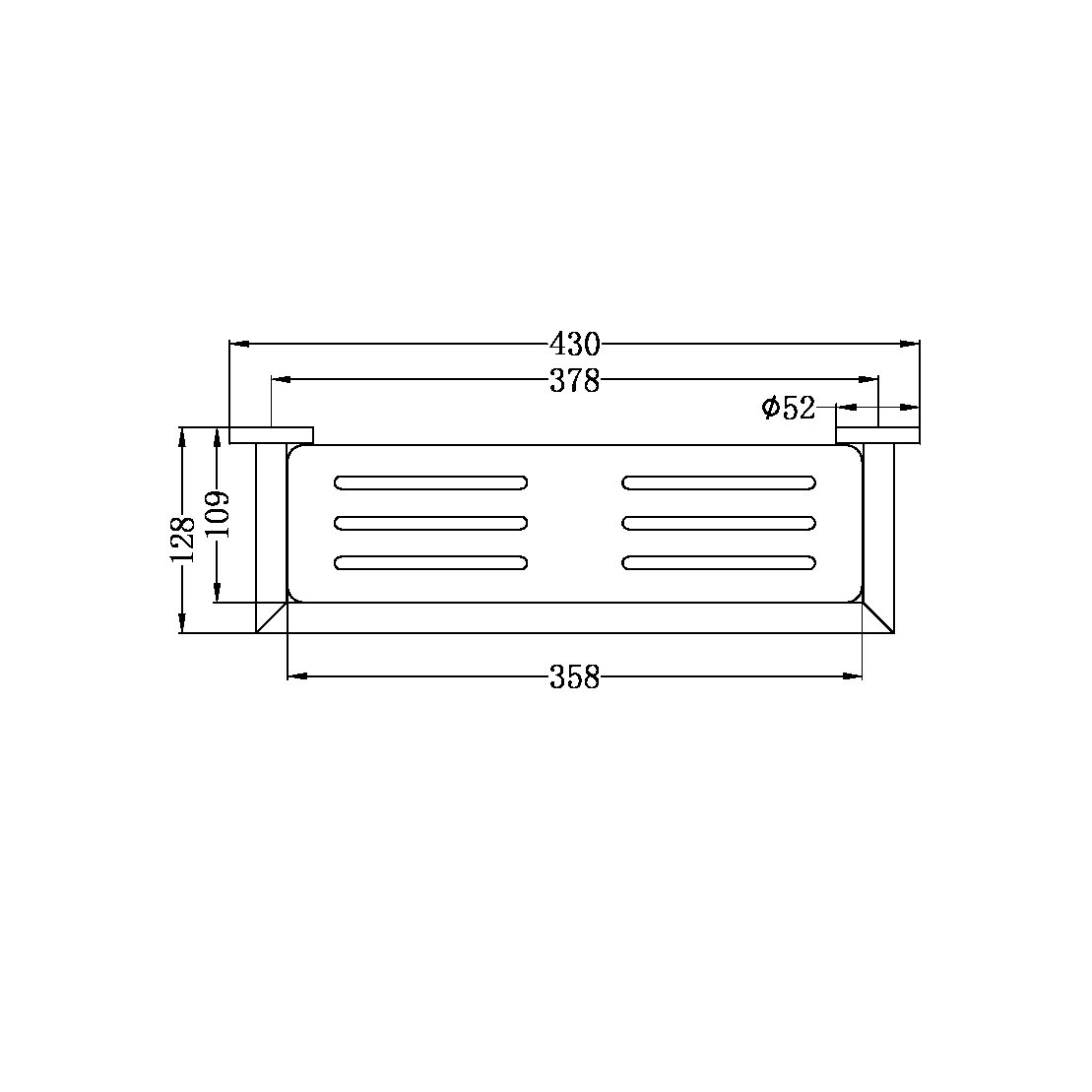DOLCE METAL SHOWER SHELF BRUSHED NICKEL